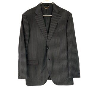 Nikky Verbier Gray Blue Striped Long Sleeve 2-Button Up Wool Blazer Size 44R